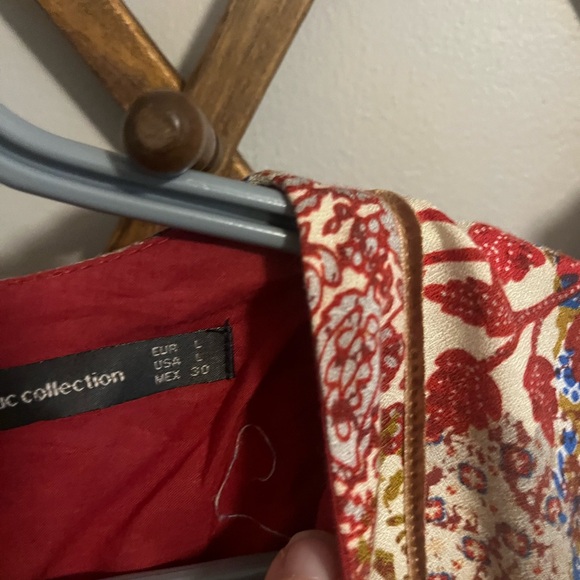 Zara bandana patchwork midi cotton dress fall colours L - Picture 5 of 7